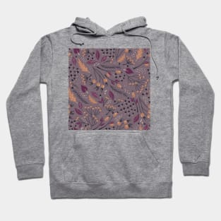 Retro pattern with autumn plants Hoodie